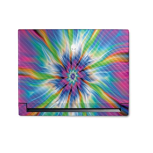Image of MightySkins Carbon Fiber Skin Compatible with Alienware M18 R1 (2023) Full Wrap Kit - Prismatic Vortex | Protective, Durable Textured Carbon Fiber Finish | Easy to Apply | Made in The USA