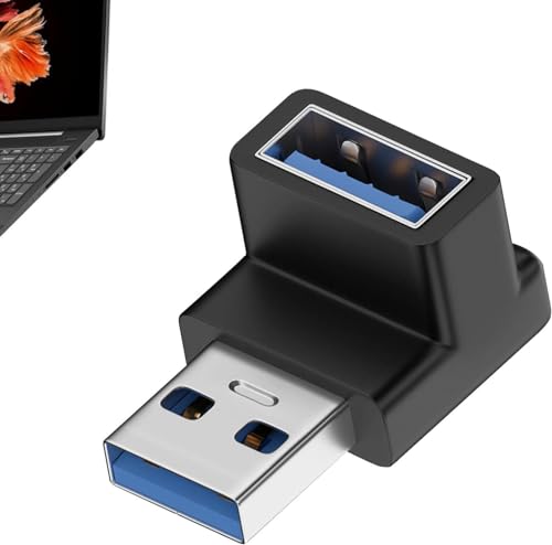 Image of CARE CASE 90 Degree USB 3.2 Adapter Up and Down Angle Type A Male to Female Connector USB L Shape Extender Supports 10Gbps Data Transfer & Charging PC, Laptop, Hard Drive, Keyboard.(Black ZC-039-HA)