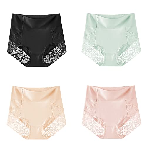 Culotte coton femme de qualité supérieure WENJUN lot de 4 slips taille haute L
