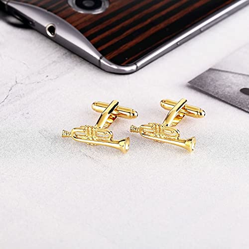 Mancuernillas de Acero Inoxidable Doradas para Hombre miniatura 3