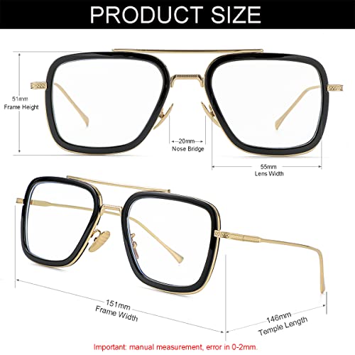 Image of Tony Stark Style Blue Light Blocking Glasses for Men Women, Iron Man and Spider-Man Computer Gaming Glasses