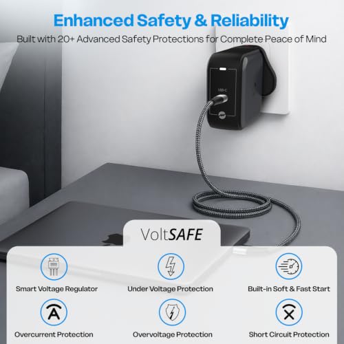 Image of MOZEN by Amkette 67W gan3 MacBook Charger with Cable for MacBook only