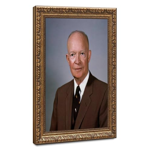Portrait couleur Eisenhower sur toile decoration murale pour habiller un bureau
