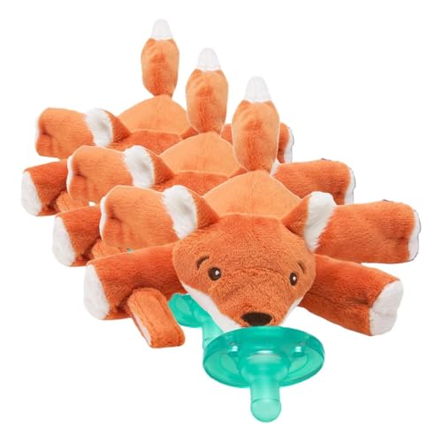 Image of Philips Avent Soothie Snuggle Pacifier Holder with Detachable Pacifier, 0m+, Fox, SCF347 /08 (Pack of 3)