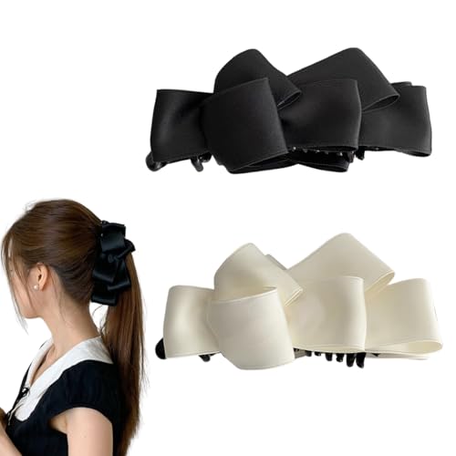 2 Pezzi Fermaglio per capelli a fiocco, Banana Clip, Fermagli per Capelli Con Fiocco, Per Acconciature, Code Di Cavallo E Acconciature Raccolte