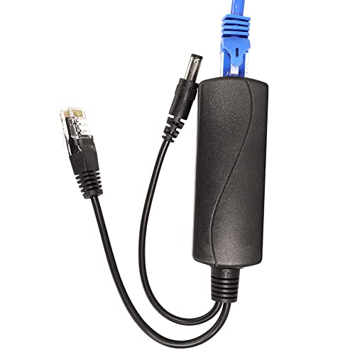 Adaptador divisor PoE JacobsParts 48 V a 12 V, 2 A, compatible con IEEE 802.3af, para cámaras de seguridad, teléfonos VoIP y puntos de acceso inalámbricos miniatura 2
