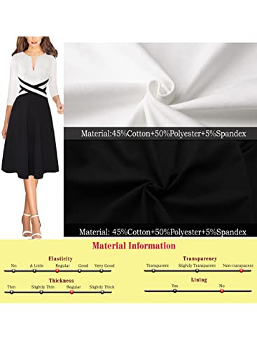 Image of VFSHOW Womens Front Zipper Work Business Casual Office Church A Line Dress