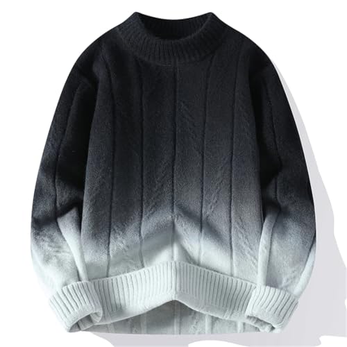 Men's Color Matching Knitted Sweaters Male Loose O-Neck Long Sleeve Sweater Pullovers3