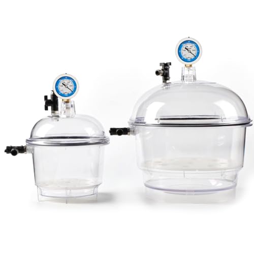 Evelyn-Jm DRYER Polycarbonate Plastic Vacuum Desiccator Double Valve With Pressure Gauge Laboratory Dessicator Dryer Vacuum Drying Storage cover