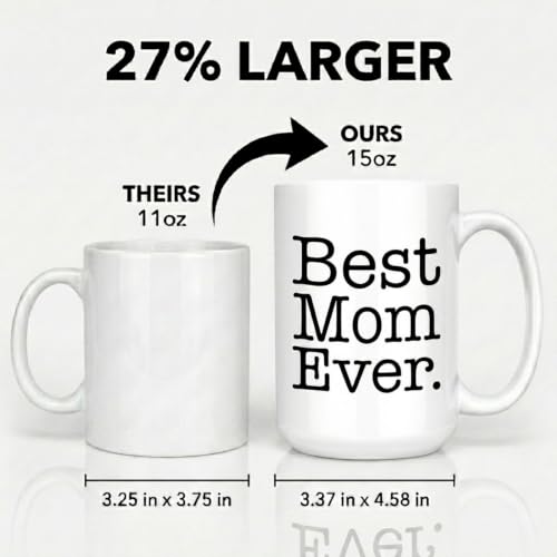 Taza Best Mom Ever de Cerámica 15oz Blanca miniatura 2