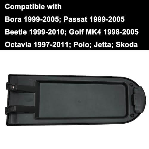 Junhui Armlehne Deckel, Deckel Mittelarmlehne Schwarz PU Kompatibel mit Jetta Bora Golf MK4 Polo Skoda Octavia Passat B5
