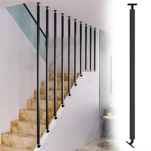 Soporte de tubo cuadrado ajustable de 165 cm para barandillas interiores de diseño moderno