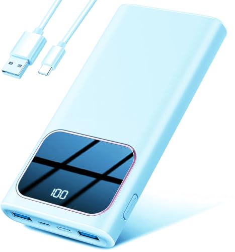 Power Bank, 10000mAh Bateria Externa Carga Rapida, 5V/3A Bateria Portatil con 4 Puertos Salidas y 3 Entradas Compatible con iPhone 16 15 14 13 11 X Pro MAX