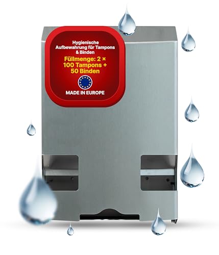 Hygiene365® Dispensador de tampones y compresas Duo & Trio – Almacenamiento perfecto para tampones y encuadernaciones para oficina, gastronomía y aseo, elegante e higiénico, fabricado en Europa (trío