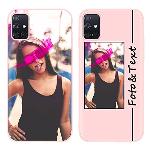 Custom Cover Personalizzata Custodia per Samsung Galaxy A71 4G 6.7 Personalizzato con Foto Testi Personalizza Case con Immagine Personalizzabili Case per A71 rosa silicone tpu