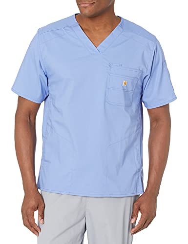 Carhartt Men s Slim Fit 6 Pkt Scrub Top, Ceil Blue, LG