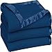 Utopia Bedding Fleece Blanket King Size Navy Lightweight Soft Cozy Sateen Bed Blanket Microfiber