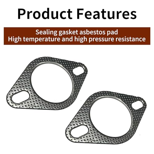 Image of 1 Pack 2 Pcs Car Exhaust Pipe Interface Gasket, Exhaust Flange ,2.5 inch Id Exhaust Pipe Clamp Flange Reinforced High Temperature Gasket ,Fit S For Car