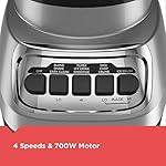 BLACK+DECKER PowerCrush Countertop Blender, 6-Cup Glass Jar, For Smoothies and More, Stainless Steel Blade, 4 Speed Settings to Puree, Crush Ice, Chop, Dice, and Pulse, Dishwasher Safe, 700W Motor - Image 3