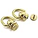 HJ Garden 4pcs Brass Ball Studs Rivets Nails Rotatable D Ring Buckle Handle Connector with Mini Screwdriver,DIY Leather Crafts Accessories 12x28mm