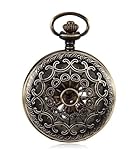 Concetto di design: design ingegnoso; orologio da tasca con incisione unica, facile da leggere; quadrante con lettere e design scheletrato, splendido fondello in vetro, visione del movimento meccanico; stili e tipologie ideali for la vita di tutti i giorni e for attività nostalgiche alla moda; scelta anche for collezionisti amanti degli oggetti retrò.