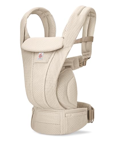 Image of Ergobaby Omni Deluxe Baby Carrier for Newborn to Toddlers 0-48 Months (7-45 lbs) - 4-Position Breathable Mesh Baby Carrier with Ergonomic Support, Storage Pockets, and Sun Hood - Natural Beige