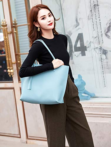 Image of Dreubea Women's Soft Faux Leather Tote Shoulder Bag from, Big Capacity Tassel Handbag