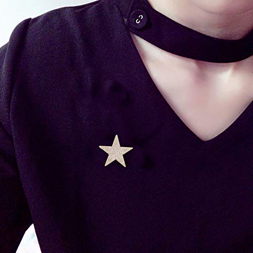 Image of Shining Cubic Zircon Star Brooch Pins Elegant Clear Crystal Flower Lapel Pin Breastpin Badges for Women Men