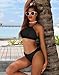 beautyin Women Black Halter High Neck Bikini Set Swimsuit Cross Back Swimwear