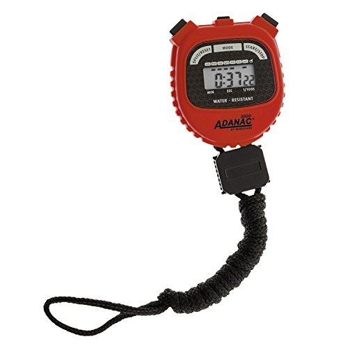 MARATHON ADANAC 3000 Digital Stopwatch Timer, Water Resistant, Battery Included (Red)