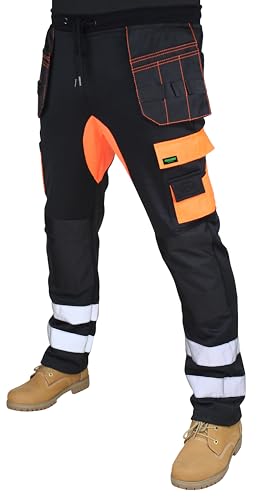 Pantalon de travail haute visibilité chaud avec poches holster et genoux protégés