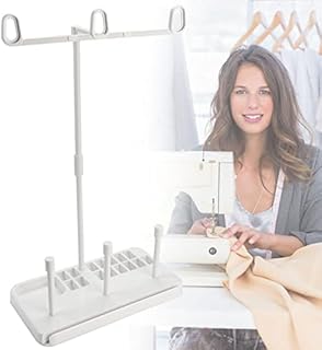 3 Spool Thread Stand Smoother Feed Thread Spool Holder Detachable Thread Rack Plastic Sewing Thread Holder Sewing Machine Accessories for Domestic, Embroidery, Sewing Machines (White)