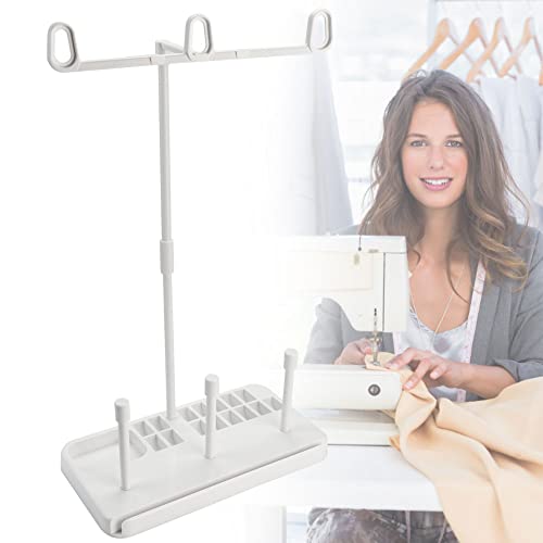 DURANTEY Soporte para Bobinas de Hilo Soporte para Hilos de Coser Desmontable de 3 Carretes Soporte de Hilo para Maquina de Coser Accesorios para Máquinas de Coser, Bordado y Doméstico - Blanco Cover