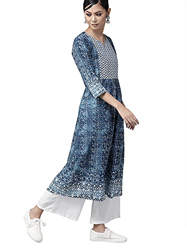 Image of INDO ERA Women's Cotton Printed Calf Length Anarkali Kurta(TTTTTTTTT1670)