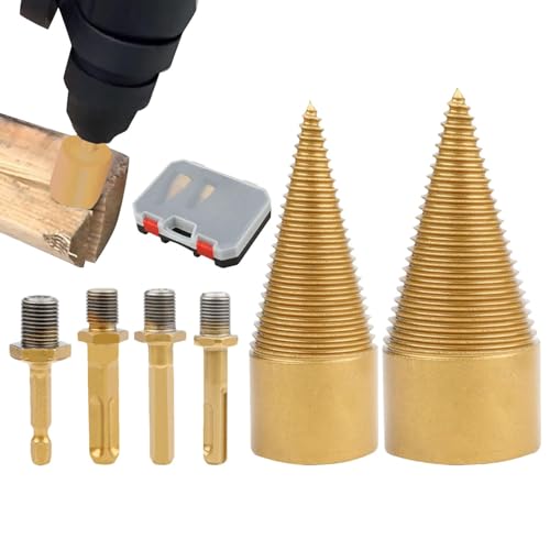 Broca para partir madera, Broca para partir troncos de madera,Juego de brocas para cortar madera con taladro eléctrico - Brocas divisoras de madera de conos partidos eléctricos para el hogar para trab