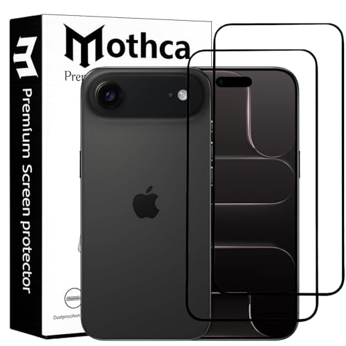 Image of Mothca Military-Grade Tempered Glass Screen Protector Compatible for iPhone 17 Air with Edge to Edge Coverage - Case Friendly, Anti-Scratch & Bubble-Free Installation Kit (Pack of 2)