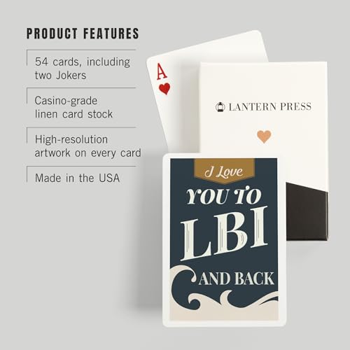 Lantern Press Love You to LBI and Back, Deck Poker 52 Cartas miniatura 3