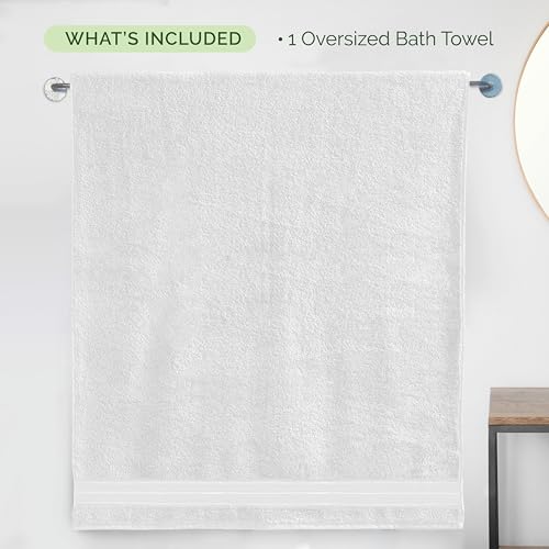 Image of Elegant Comfort Three Line Popcorn Extra Large Luxury Bath Towel - 40 inch x 80 inch inch, Premium Hotel Spa Quality 1 Piece Oversized Bath Sheet 100% Turkish Cotton Super Soft Highly Absorbent, White
