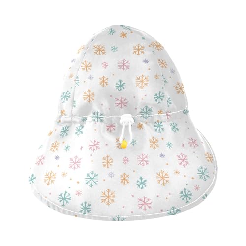 KLL Toddler Sunhat Baby Boys' Bucket Hat Baby Girls UPF 50+ Adjustable Traveling Swim Hat Colorful Snowflake3