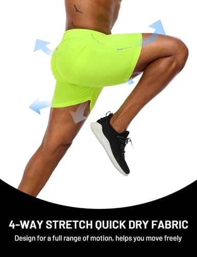 MIER Mens Running Shorts with 5 Inch Inseam, Quick Dry Athletic Shorts for Gym Workout Exercise Training, 3 Zipper Pockets4