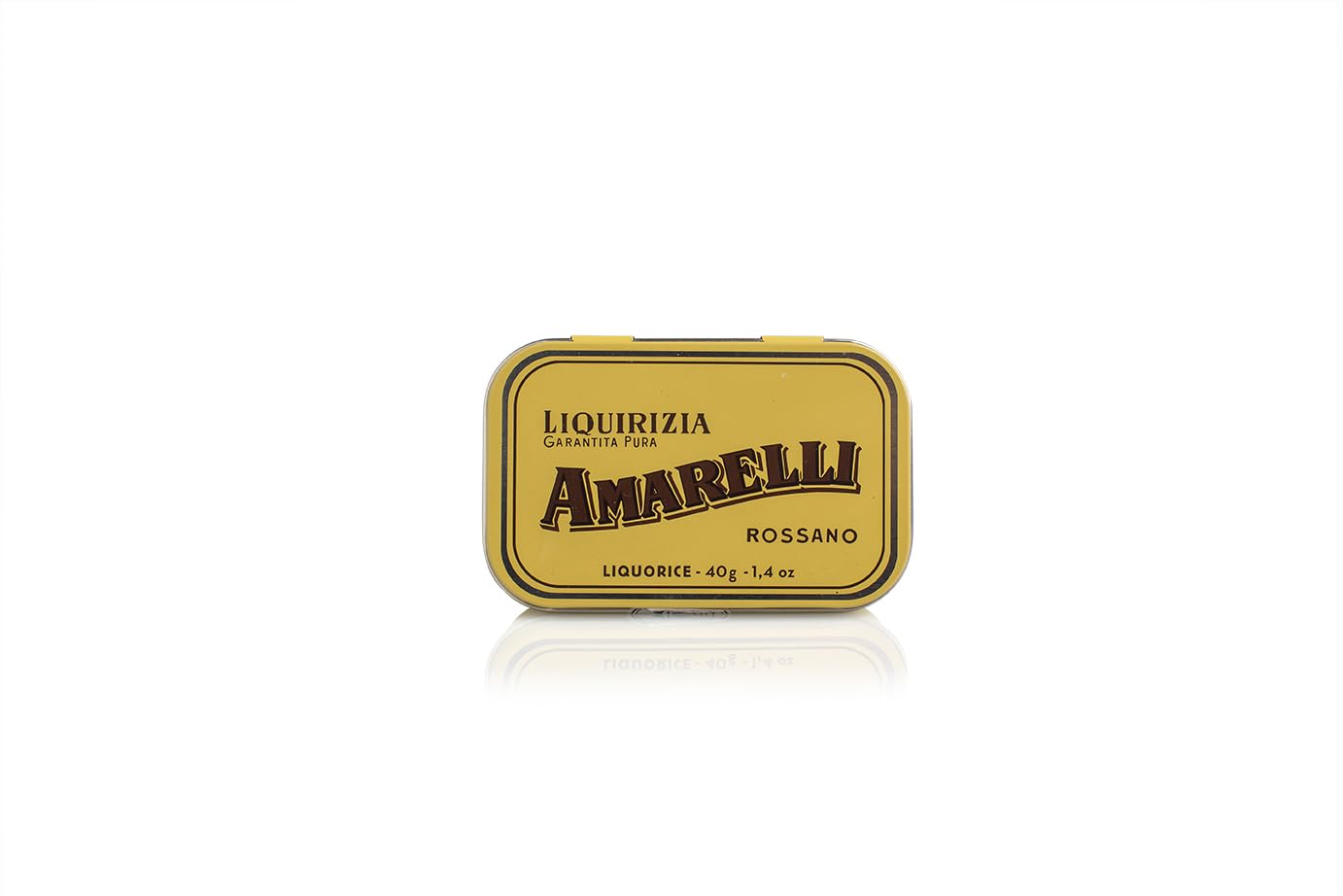 AmarelliSpezzata "Oro" Sugar-Free Licorice Pellets - Italian Pure Black Hard Liquorice Pastilles - 40g Tin