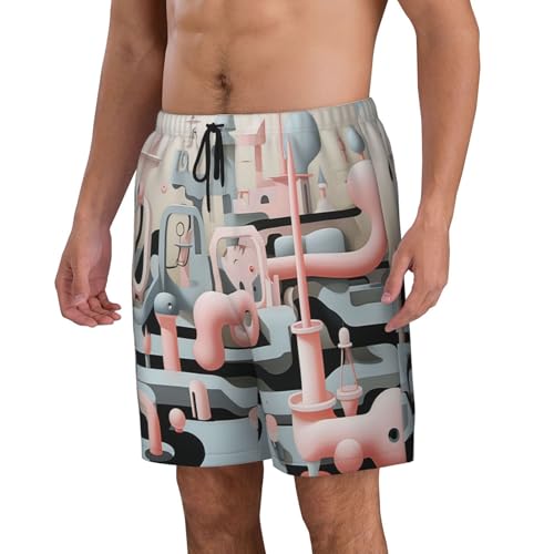 Desaturated Color Theme Men Beach Pants â€“ Swim Trunks for Men,Quick-Dry and Comfortable, Suitable for Beach, Surf, and Everyday Wear Black2