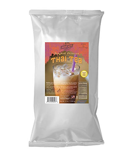 MOCAFE Thai Tea Drink Mix, 3-Pound Bag Instant Frappe Mix, Coffee House Style Blended Drink Used in Coffee Shops