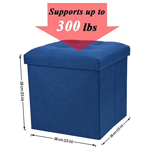 Wonenice Folding Storage Ottoman Cube Foot Rest Stool Seat- 15" X 15" #TOP2