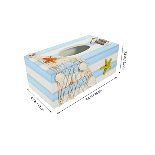 Organizador de vaidade decoração de oceano capa de caixa de lenços mediterrâneo costeiro praia caixa