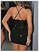 Floerns Women's PU Leather Sleeveless Corset Dress Cross Wrap Bodycon Y2k Mini Dresses Black X-Small