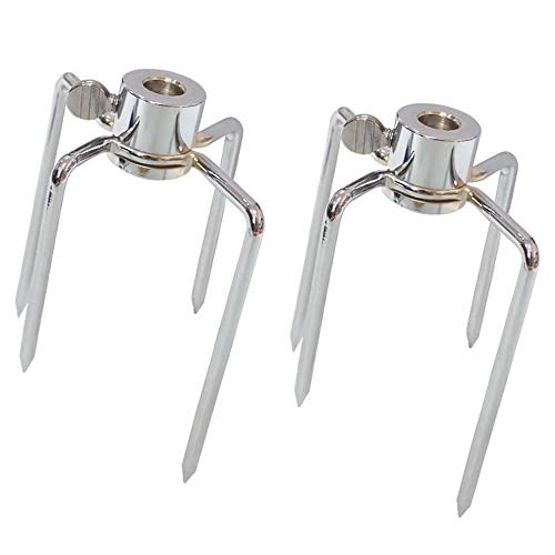 Grilljob 2 Pack Stainless Steel 304 Universal Grill Rotisserie Meat Forks Set - Fits 1/2-Inch And 3/8-Inch Hexagon & 3/8-Inch And 5/16-Inch Square & 1/2-Inch Round Spit Rods