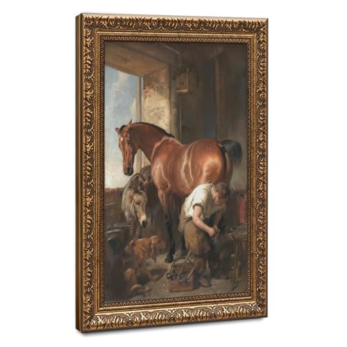 Shoeing 1844 Poster Edwin Henry Landseer Impression Toile Cadre Suspendu 30x45 cm
