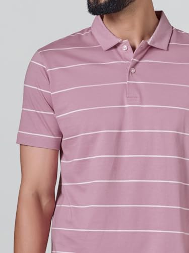 Image of XYXX Iinea Men's Stripe Cotton T-Shirt | Polo Collor Tshirts | Half Sleeves | Stripe-Slim Fit