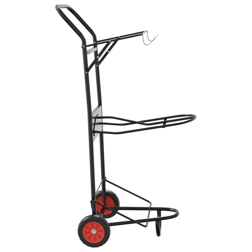INLIFE Carrito de Silla de Montar Plegable Acero Negro Deportes,Actividades al Aire Libre,Equitación,Accesorios para riendas de Caballos Negro 9.45kg
